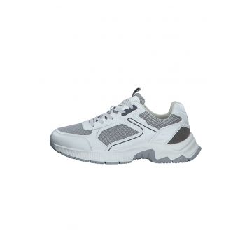 Pantofi sport de piele ecologica cu insertii textile