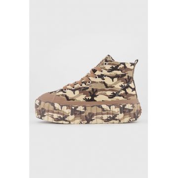 Tenisi flatform cu imprimeu camuflaj S-Hanami