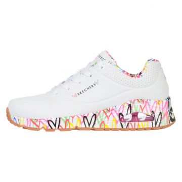 Pantofi sport SKECHERS pentru femei UNO - LOVING LOVE - 155506WHT