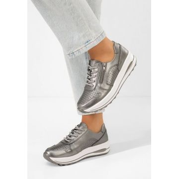 Sneakers dama piele Cidra argintii