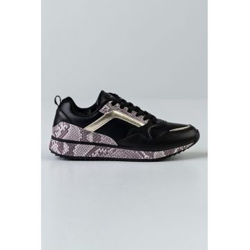 Pantofi sport de piele ecologica cu model piele de reptila