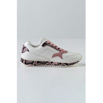 Pantofi sport de piele ecologica cu model piele de reptila