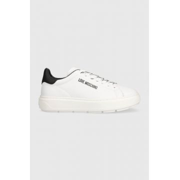 Love Moschino sneakers din piele culoarea alb, JA15374G1HIA110A