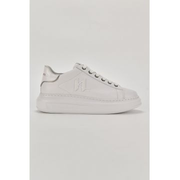 Pantofi sport wedge de piele - Alb