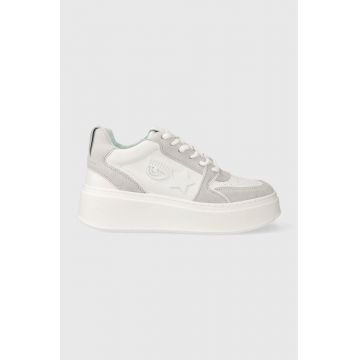 Chiara Ferragni sneakers din piele culoarea alb, CF3218_031