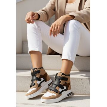 Sneakers cu platforma Veleta kaki