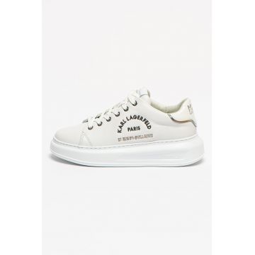Pantofi sport de piele cu aplicatie logo Kapri - Alb