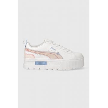 Puma sneakers pentru copii Mayze Sweater Wthr Jr culoarea alb