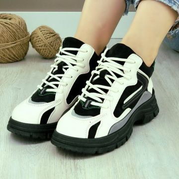 Sneakersi Dama Albi Cu Siret Zayda