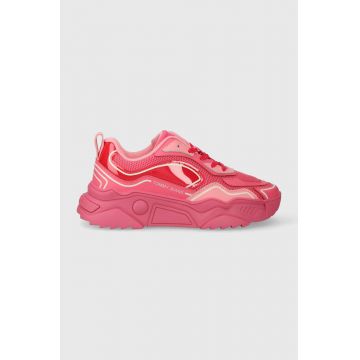 Tommy Jeans sneakers TJW CHUNKY RUNNER MONOCOLOR LC culoarea roz, EN0EN02263
