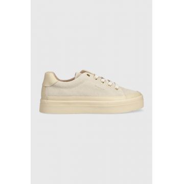 Gant sneakers din piele intoarsă Avona culoarea bej, 27533321.G11