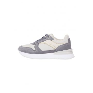 Pantofi sport cu insertii de piele intoarsa si piele