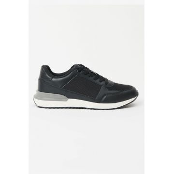 Pantofi sport de piele ecologica cu garnituri de plasa