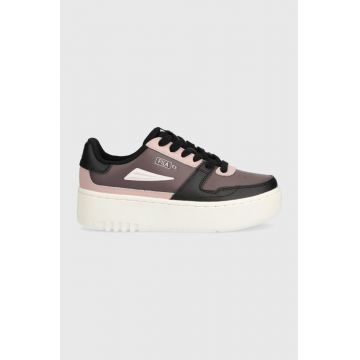 Fila sneakers din piele FXVENTUNO PLATFORM culoarea violet