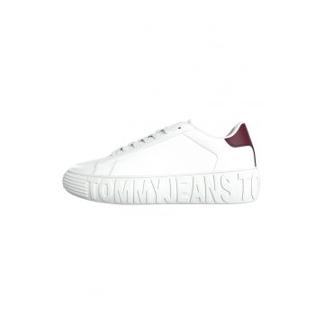 Pantofi sport wedge de piele cu logo