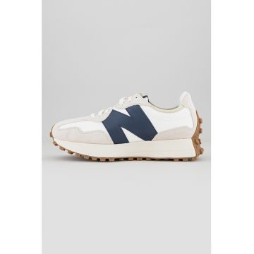 Pantofi sport cu garnituri de piele intoarsa 327 - Alb/Grej/Bleumarin