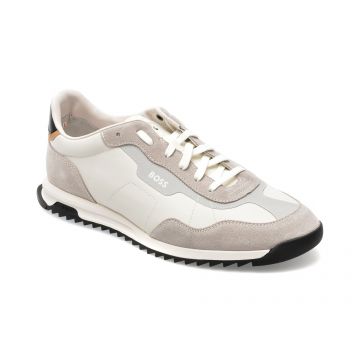 Pantofi BOSS albi, 4036, din piele naturala