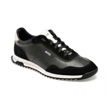 Pantofi BOSS negri, 4036, din piele naturala