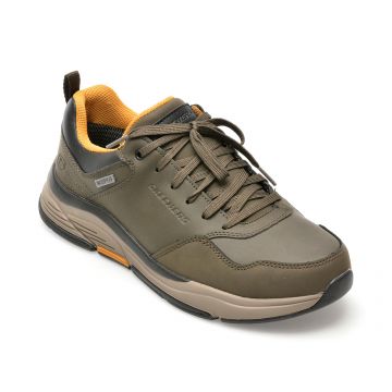 Pantofi SKECHERS kaki, BENAGO, din piele naturala