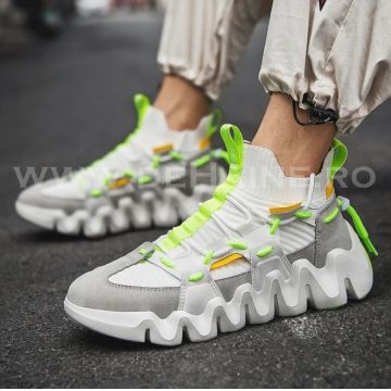 Adidasi barbati casual albi B3536 A8-3 e