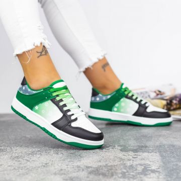 Pantofi Sport Dama 2XJ70 Negru-Verde | Mei