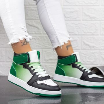 Pantofi Sport Dama 2XJ71 Negru-Verde | Mei