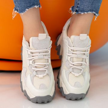 Pantofi Sport Dama cu Platforma CJL21 White | Mei