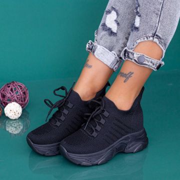 Pantofi Sport Dama cu Platforma KDN18A Negru | Mei