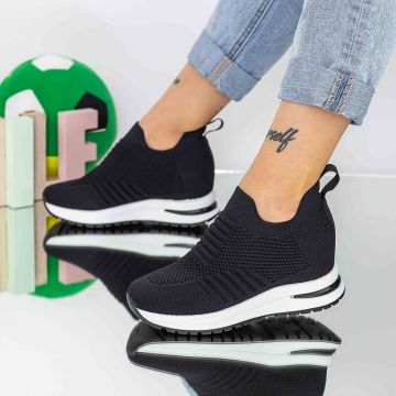 Pantofi Sport Dama cu Platforma KDN29 Negru | Mei