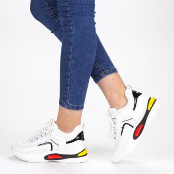 Pantofi Sport Dama cu Platforma SZ199 White | Mei