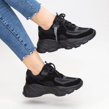 Pantofi Sport Dama cu Platforma SZ259 Black | Mei