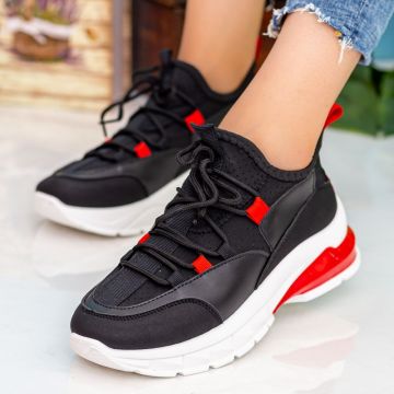 Pantofi Sport Dama cu Platforma X2905 Black | Se7en