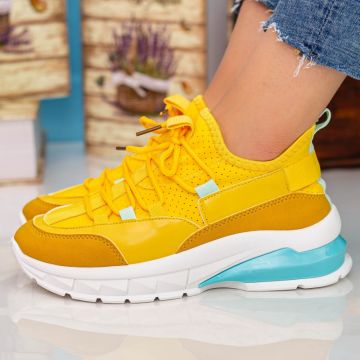 Pantofi Sport Dama cu Platforma X2905 Yellow | Se7en