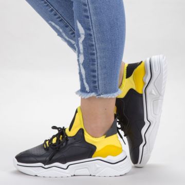 Pantofi Sport Dama HMM26 Black-Yellow | Mei