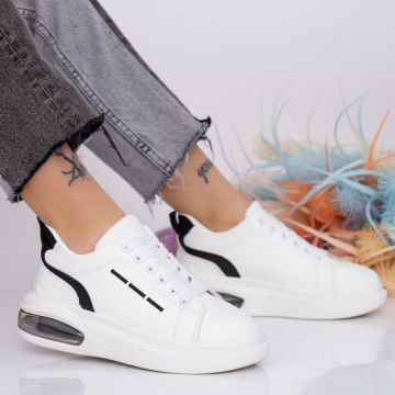 Pantofi Sport Dama XJ21 Alb-Negru | Mei