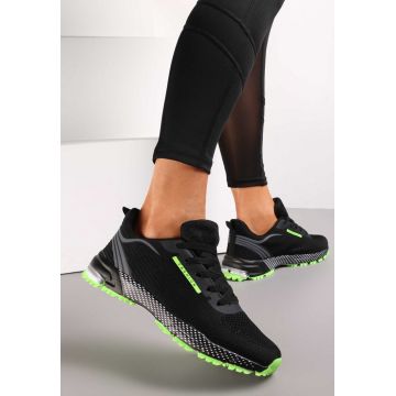 Pantofi sport Negru cu verde