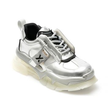 Pantofi GRYXX argintii, 3225, din piele naturala