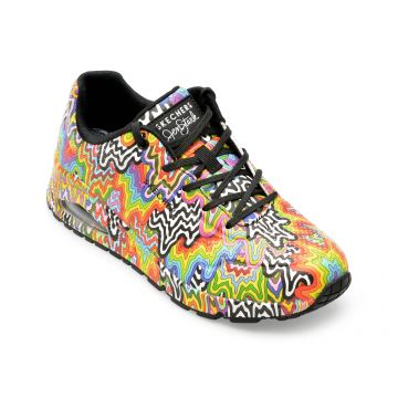 Pantofi SKECHERS multicolor, UNO, din piele ecologica