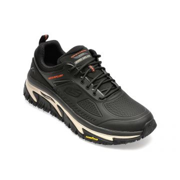 Pantofi SKECHERS negri, ARCH FIT ROAD WALKER, din piele ecologica