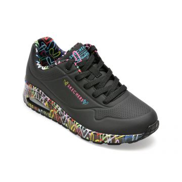 Pantofi SKECHERS negri, UNO, din piele ecologica