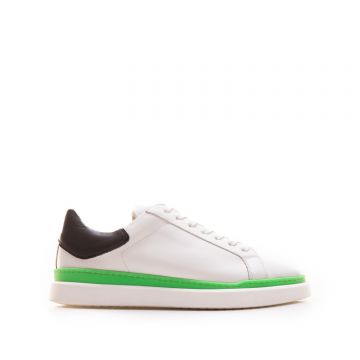 Pantofi sport bărbați din piele naturală, Leofex - Mostră 882 Alb Verde Box