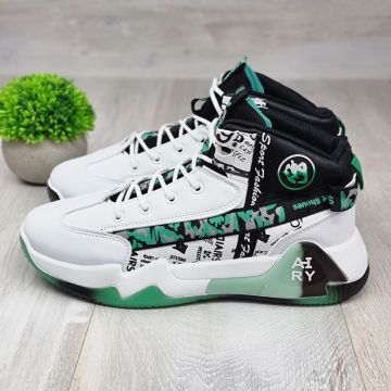 Sneakersi Barbat Alb/Verde Cu Siret Jamill