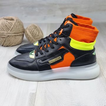 Sneakersi Barbat Negri Cu Siret Adon