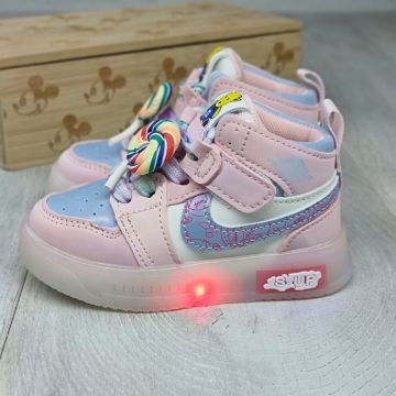 Sneakersi Fata Roz Cu Luminite Jacopo