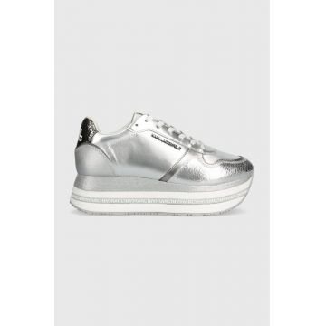 Karl Lagerfeld sneakers din piele VELOCITA MAX culoarea argintiu, KL64921