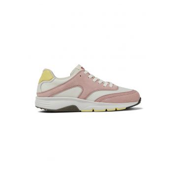 Pantofi sport cu insertii de piele intoarsa contrastante