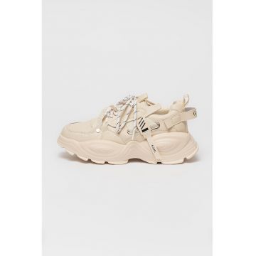 Pantofi sport de piele cu aspect masiv - Bej