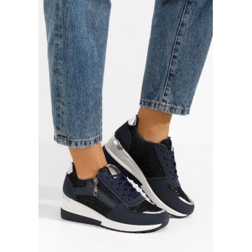 Sneakers cu platforma Kasha navy