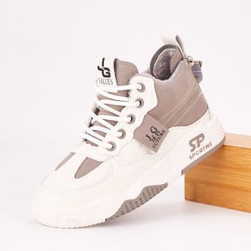 Sneakersi Alb/Gri Cu Siret Loss