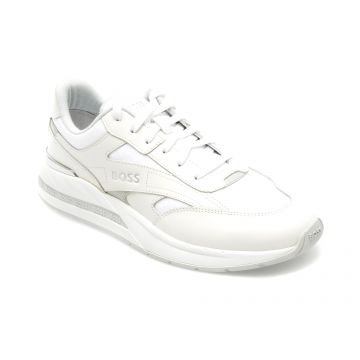 Pantofi BOSS albi, 2901, din piele naturala